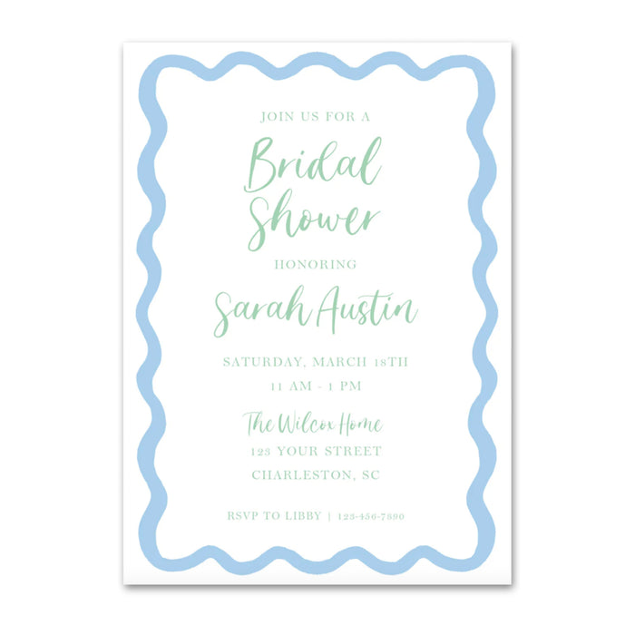 Wavy Border Shower Invitations