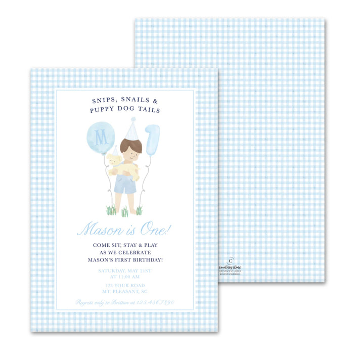 Snips & Snails Birthday Invitations