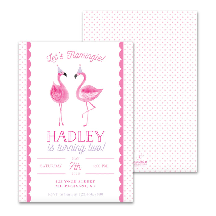 Flamingo Birthday Invitations