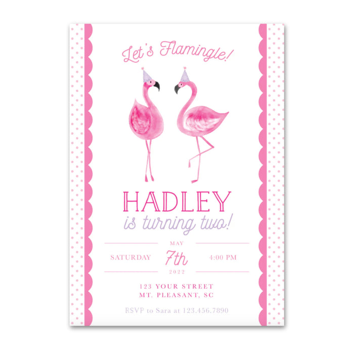 Flamingo Birthday Invitations