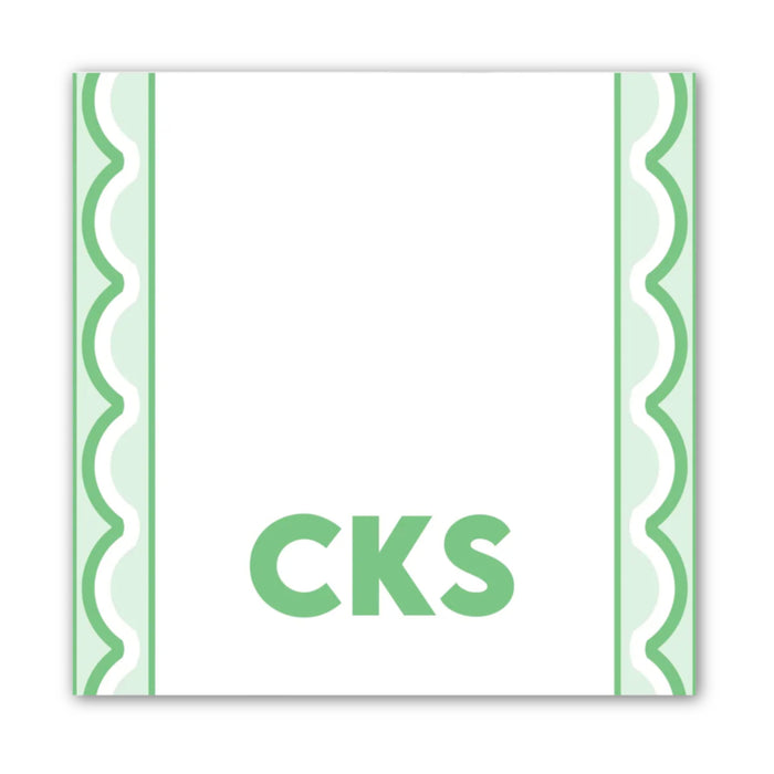 Green Scallop Trim Calling Card