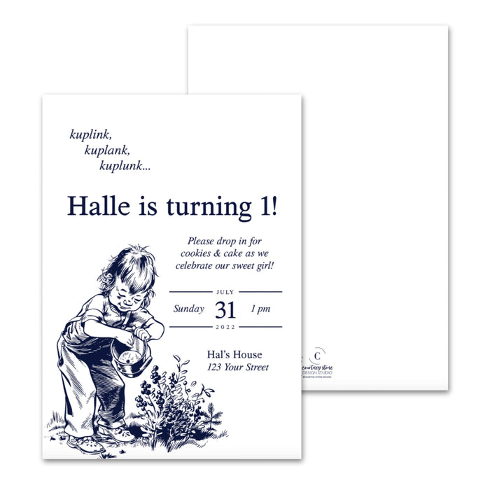 Blueberries for Sal Birthday Invitations