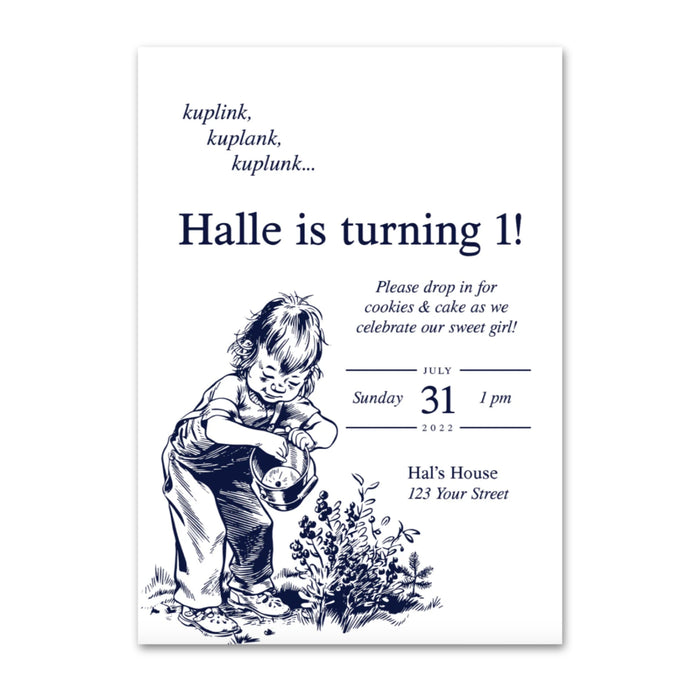 Blueberries for Sal Birthday Invitations