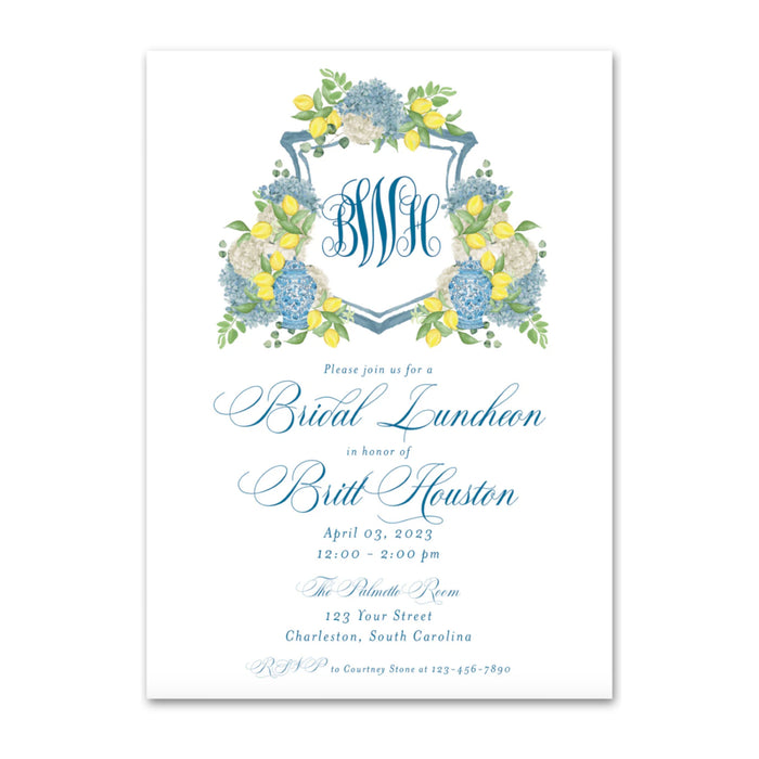 Lemon Crest Shower Invitations