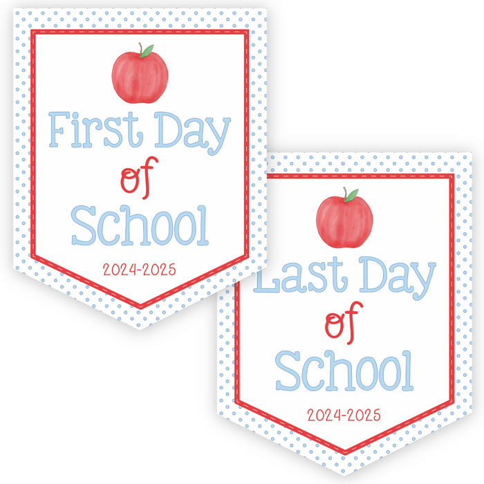 Back To School Sign - First Day/Last Day Bitty Dot Apple