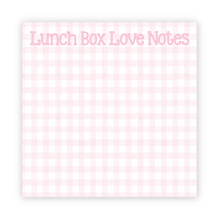 Pink Gingham Lunchbox Notes Notepad