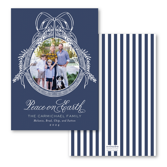 'Vintage Bow Frame' Holiday Card