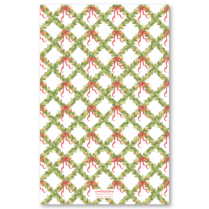 'Red Citrus Wreath' Holiday Card - A9 - Larger Card Size