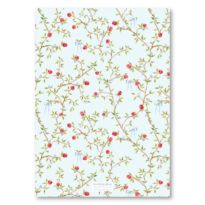 Bow Chinoiserie Vine Holiday Card