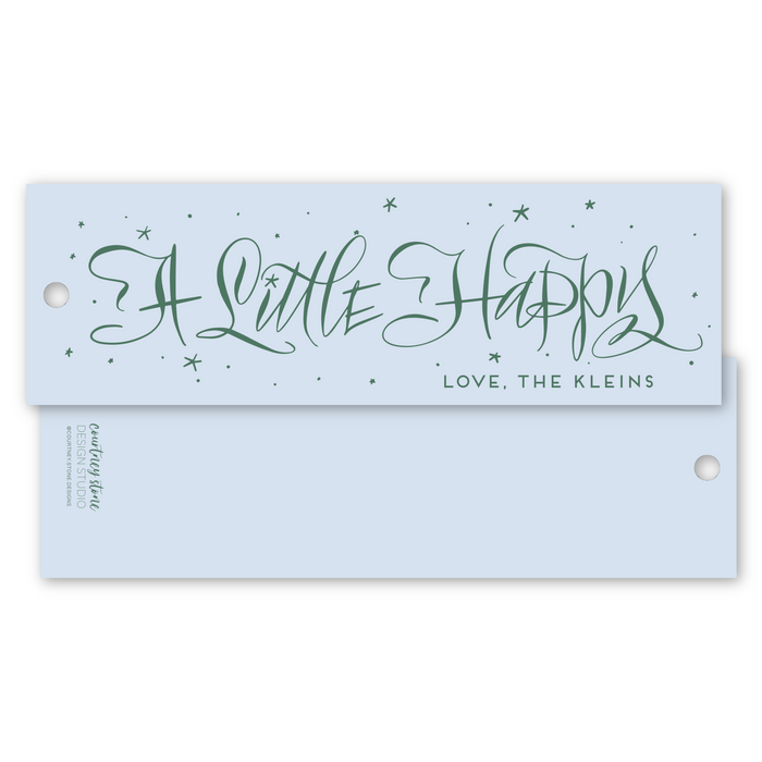 A Little Happy Star Calligraphy Holiday Gift Tag