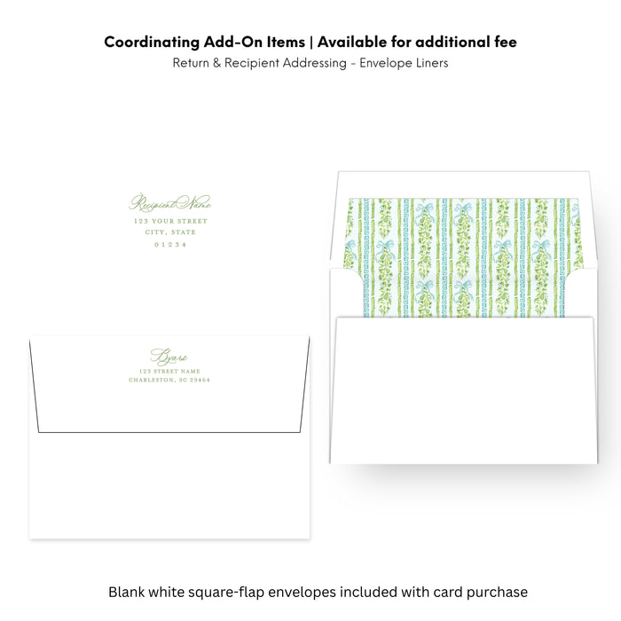 Pear Garland Holiday Card - Blue