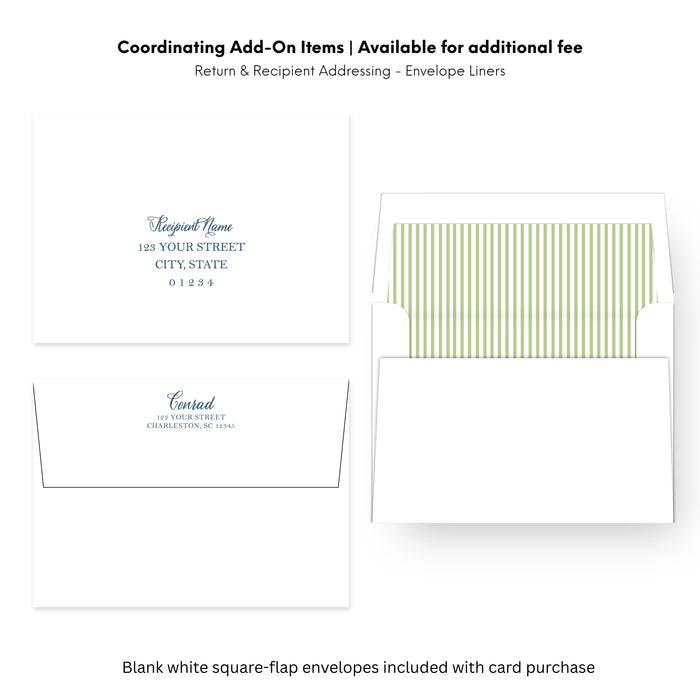 Eucalyptus Laurel Holiday Card - Blue
