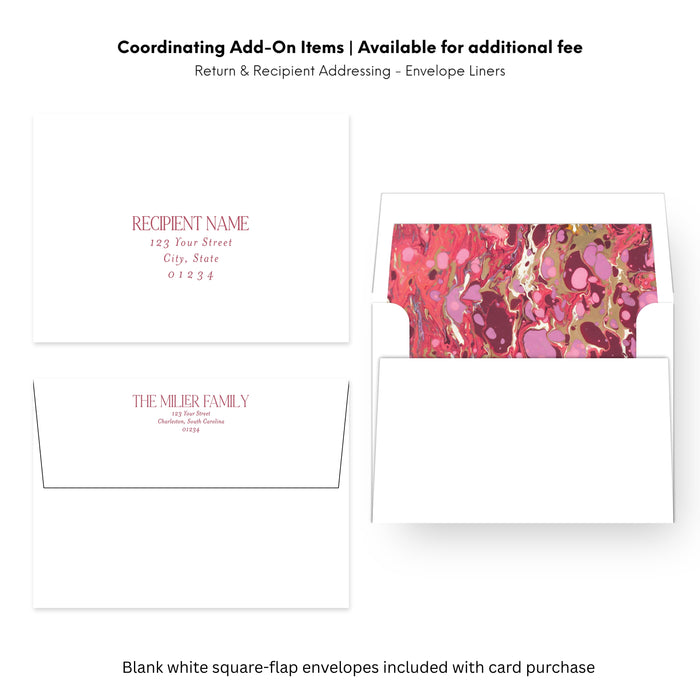 Red Marble Holiday Card