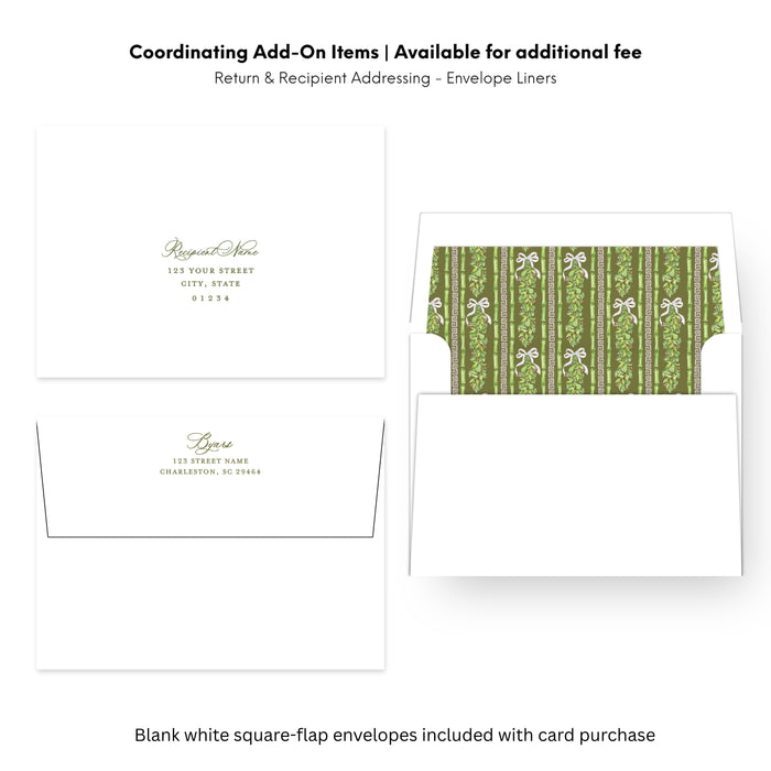 Pear Garland Holiday Card - Olive