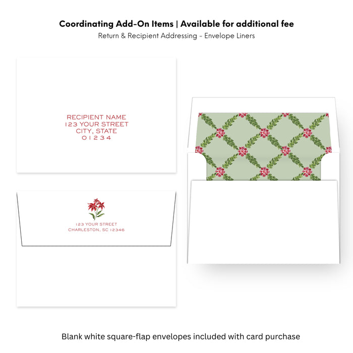 Poinsettia Medallion Holiday Card - Horizontal