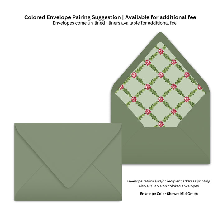Poinsettia Medallion Holiday Card - Horizontal