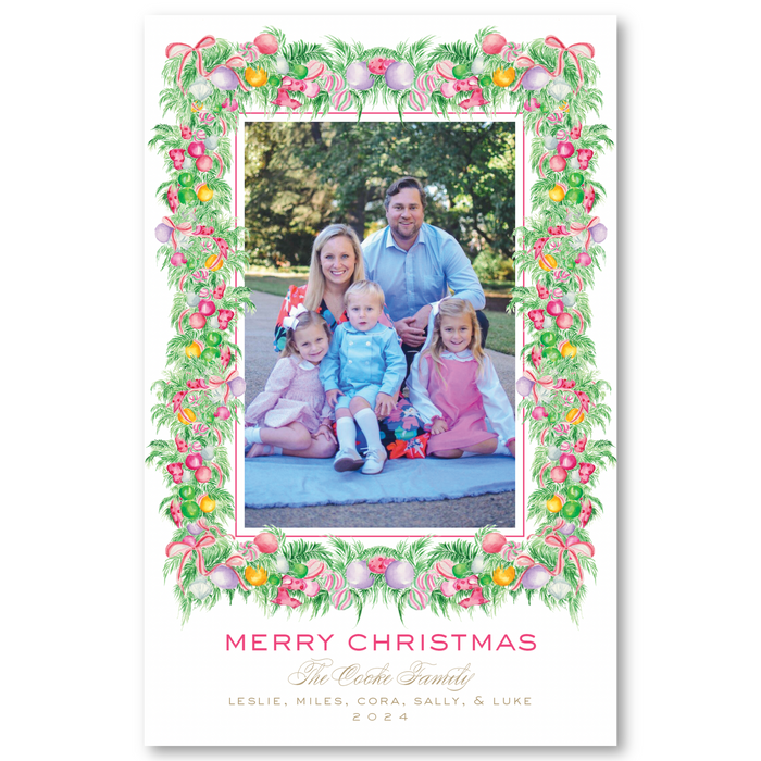 'HAPPY Holidays Garland' Holiday Card - A9 - Larger Card Size