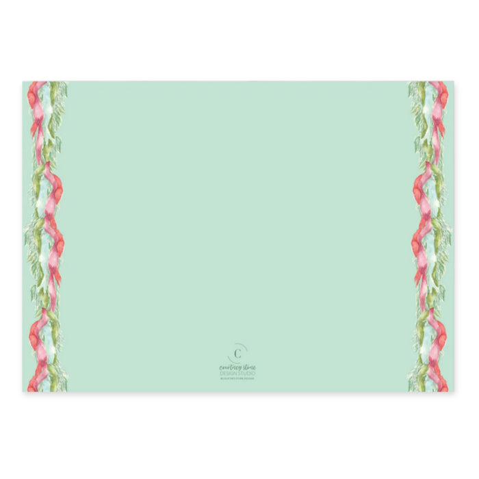 Velvet Garland Border Holiday Card - Horizontal