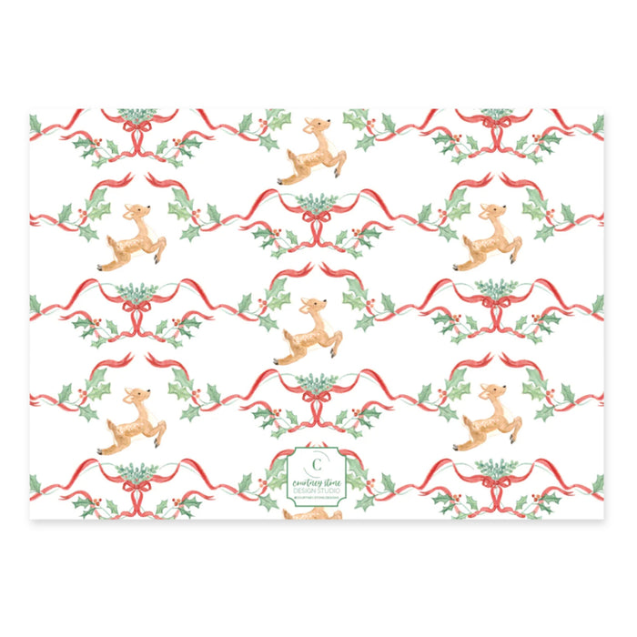 Reindeer Monogram Holiday Card