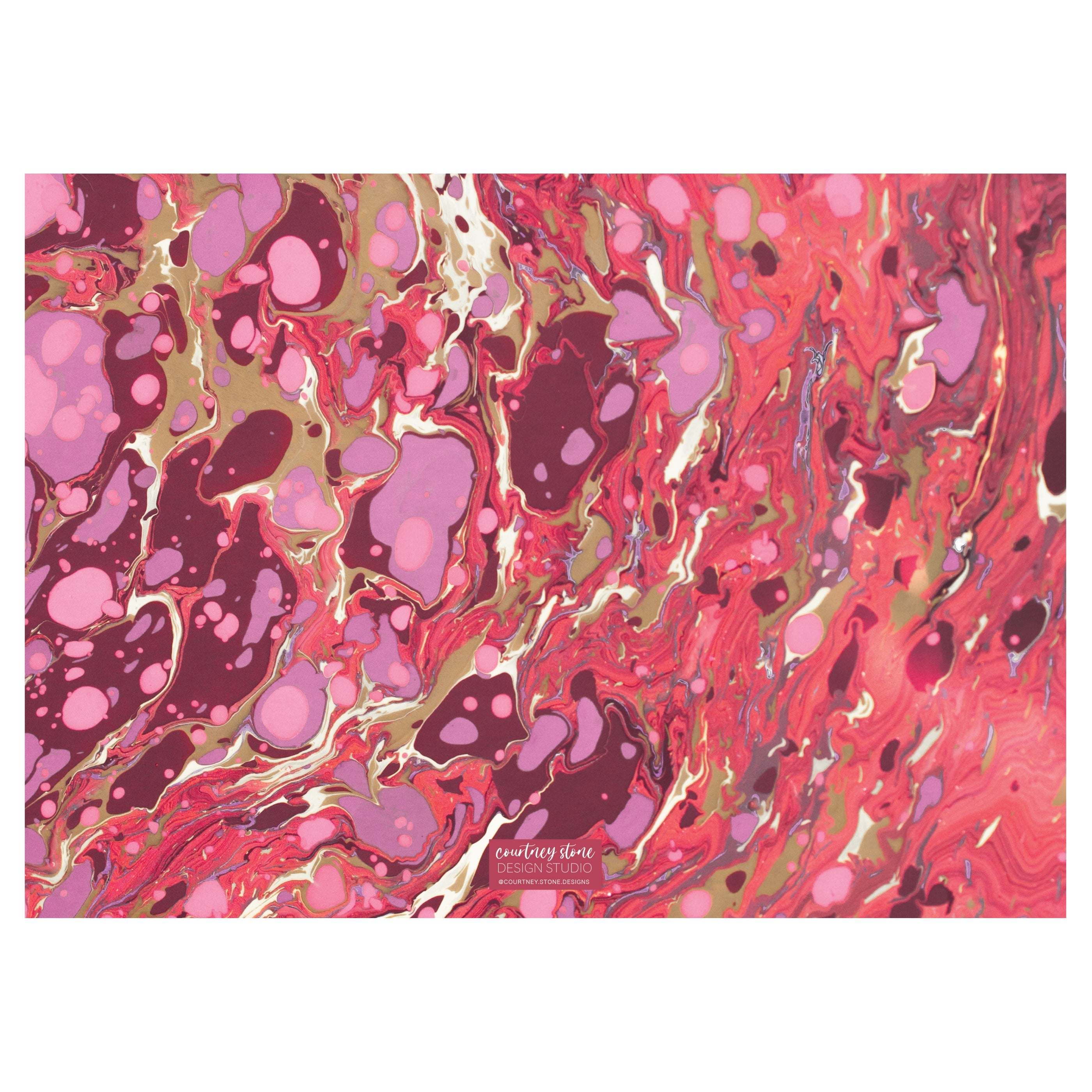 Red Marble Holiday Card - Horizontal– courtneystonedesigns