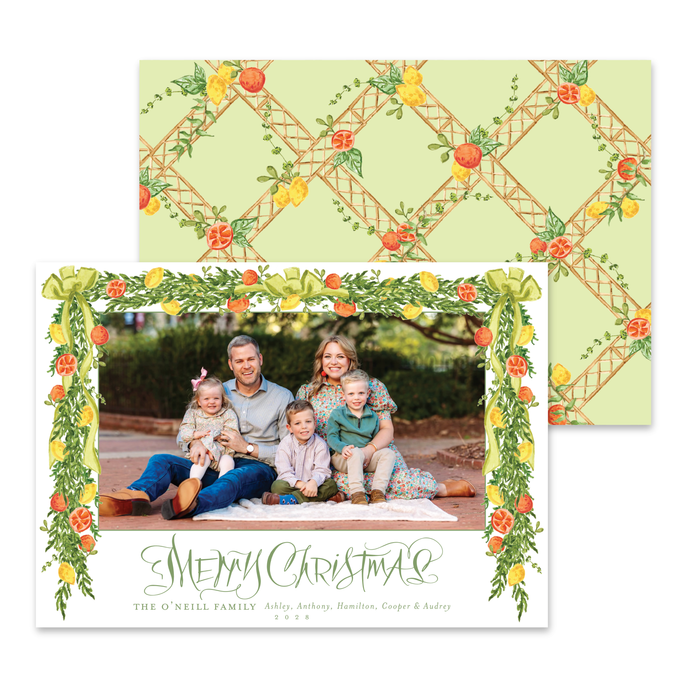 Chartreuse Citrus Holiday Card - Horizontal