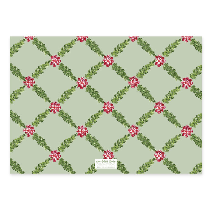 Poinsettia Medallion Holiday Card - Horizontal
