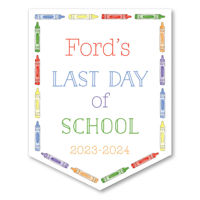 Back To School Sign - Primary Crayon Border