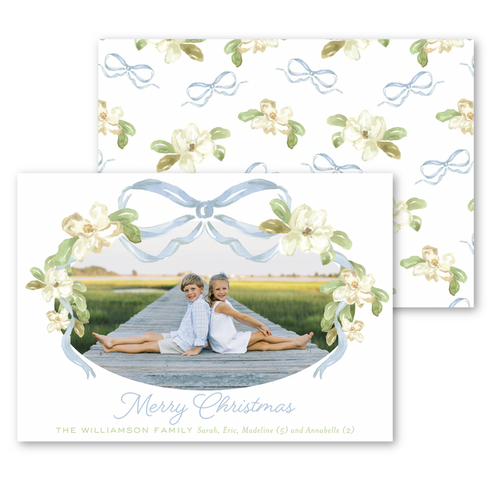 'Magnolia Blooms' Holiday Card | Horizontal