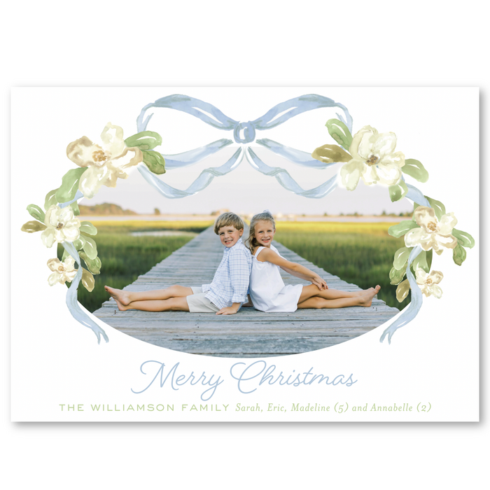 'Magnolia Blooms' Holiday Card | Horizontal