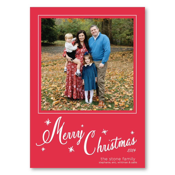 Marbled Paper Holiday Card - Red