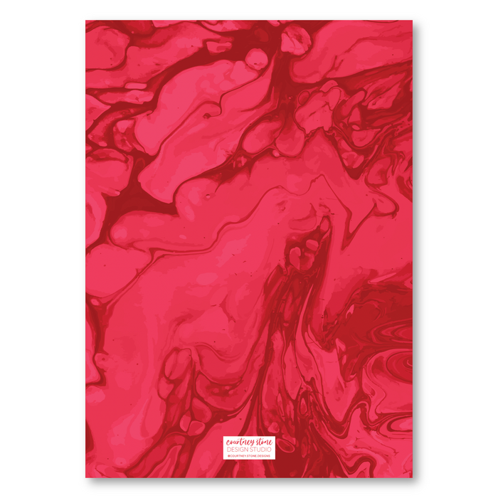 Marbled Paper Holiday Card - Red