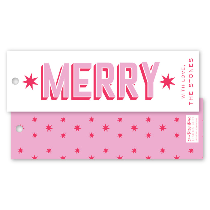 MERRY Star - Pink - Gift Tag