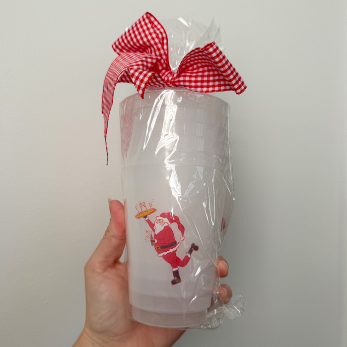 'Tipsy Santa' Frosted Cup Set