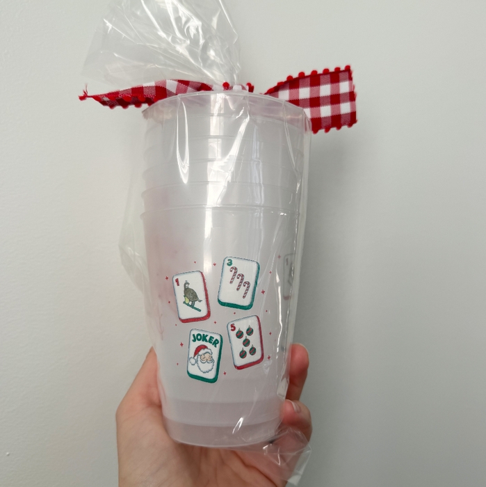 Merry Mahjong Frosted Cup Set