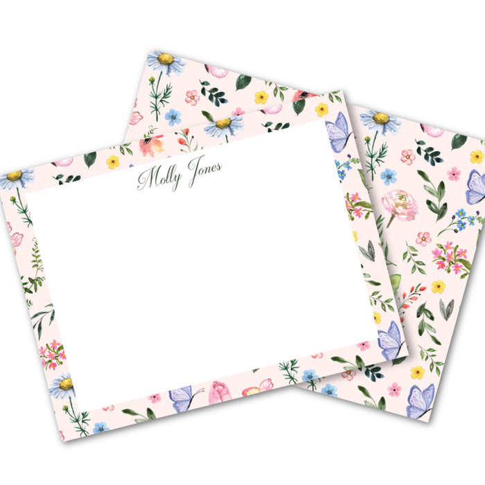 Pink Garden Floral Stationery