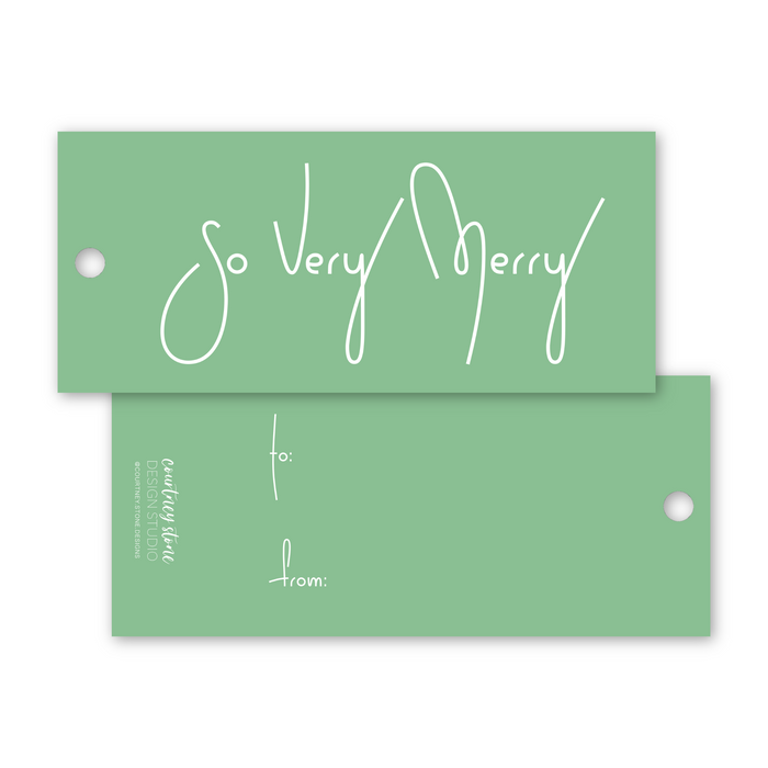 So Very Merry Tags - Non-Personalized - Green