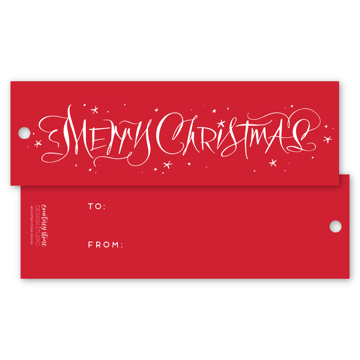 Merry Christmas Tags - Non-Personalized - Red
