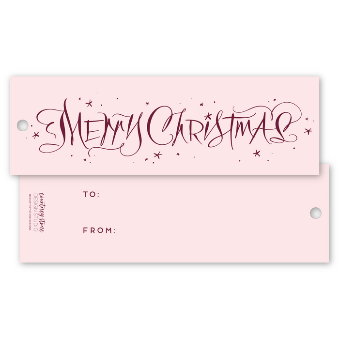 Merry Christmas Tags - Non-Personalized - Pink