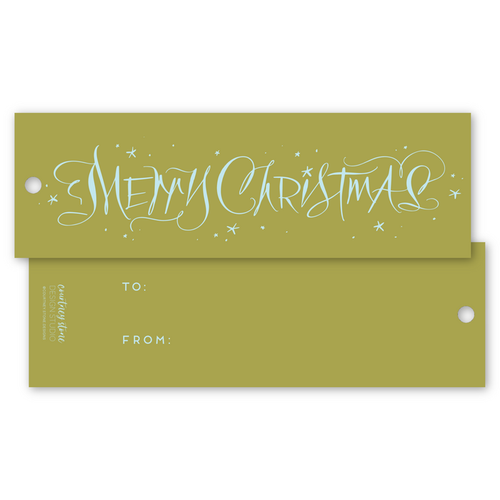 Merry Christmas Tags - Non-Personalized - Chartreuse