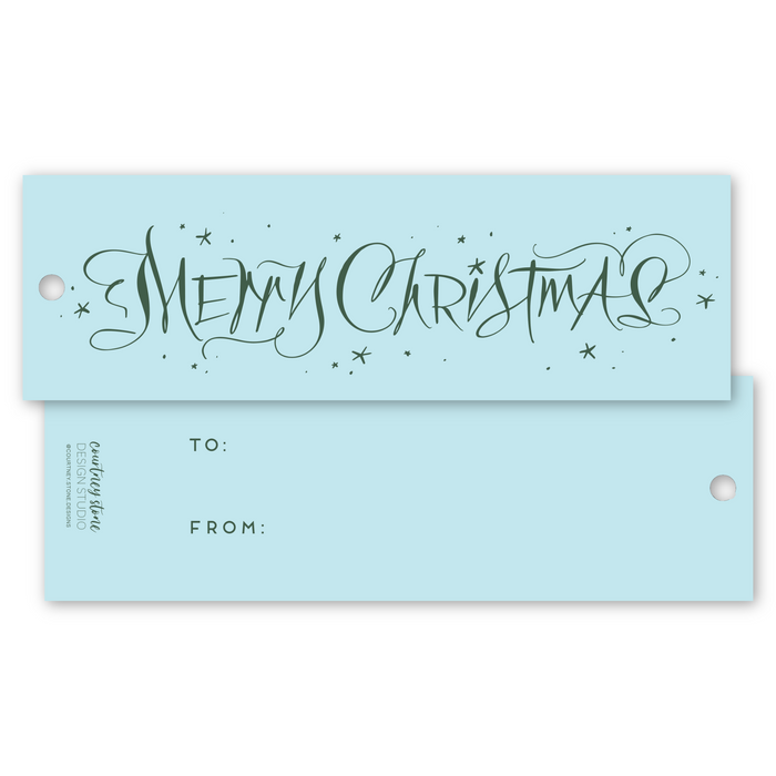 Merry Christmas Tags - Non-Personalized - Blue