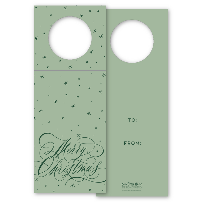 Merry Christmas Wine Bottle Tags