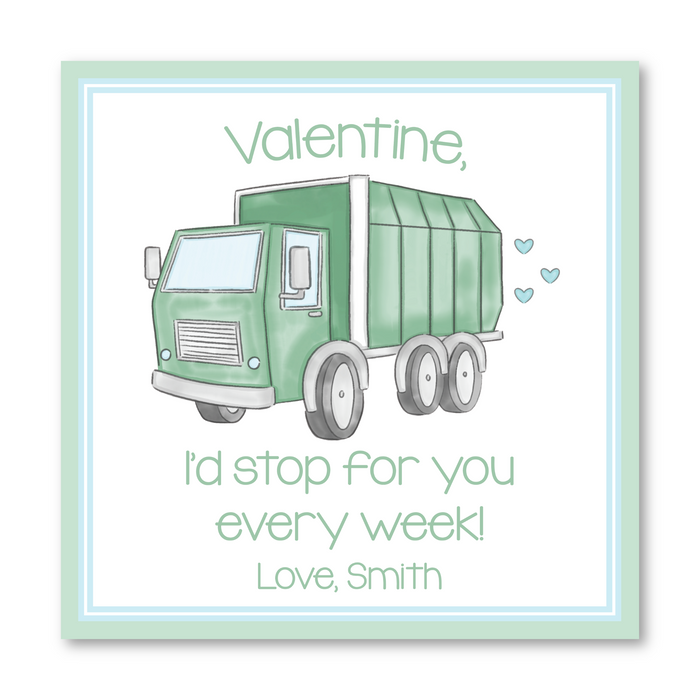 Trash Truck - Printed Valentine
