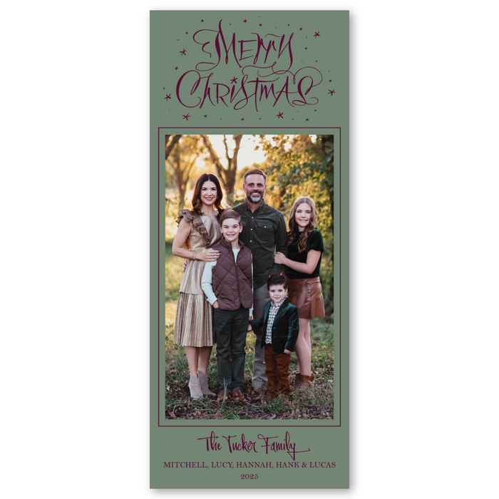 Merry Christmas Moody Marble Skinny Holiday Card