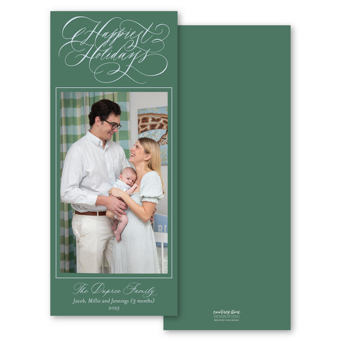 Happy Holidays Calligraphy Skinny Holiday Card