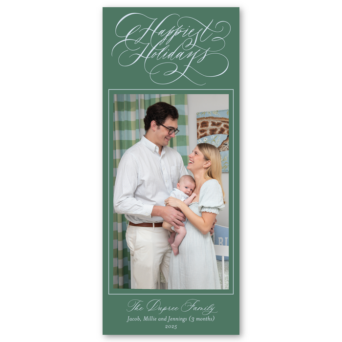 Happy Holidays Calligraphy Skinny Holiday Card