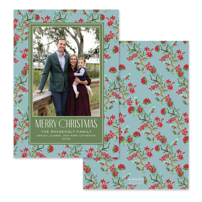 Holiday Chintz Holiday Card - Blue Spruce
