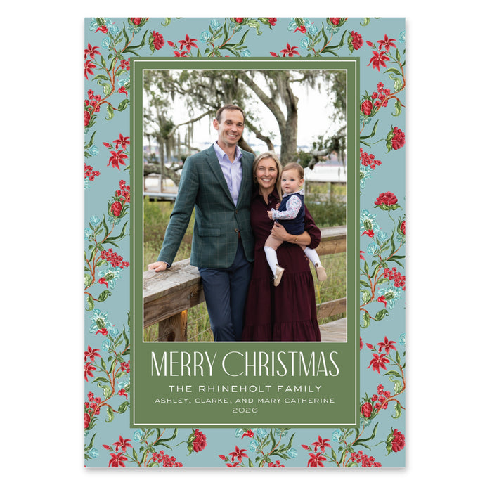 Holiday Chintz Holiday Card - Blue Spruce