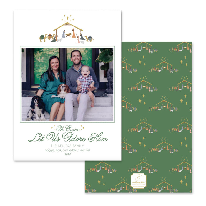 'Let Us Adore Him' Nativity Holiday Card