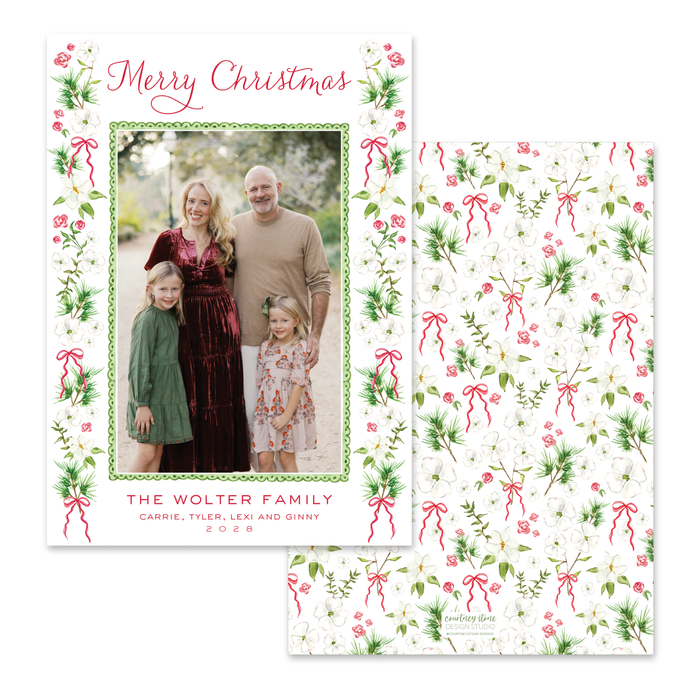 Dogwood Border Holiday Card