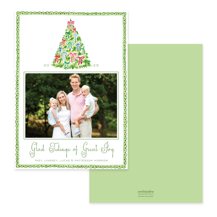 Decked in Bows Tree Holiday Card